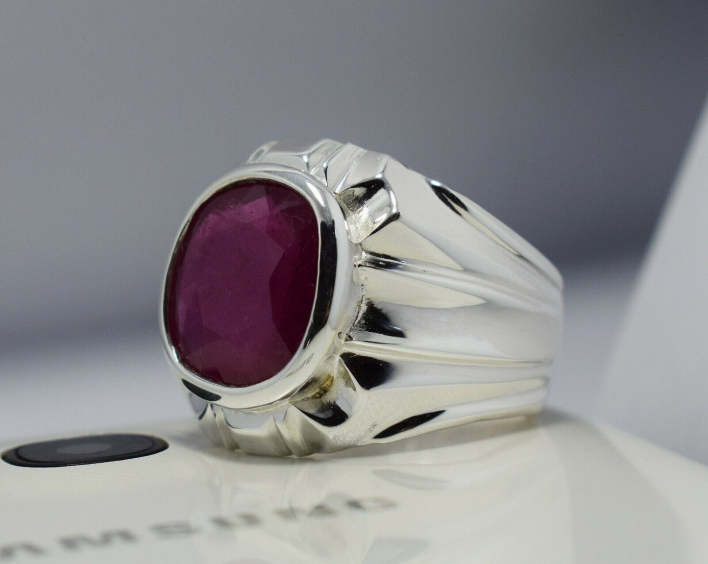 Natural Ruby Ring Pink Ruby Mens Ruby Rings Sterling Silver Ring Handmade Rings - Heavenly Gems