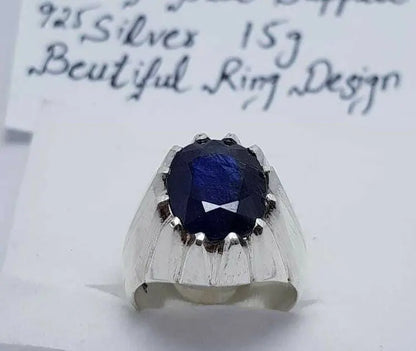 Sapphire Ring Natural Blue Kashmir Sapphire Stone Jewellery Real Handcrafted - Heavenly Gems