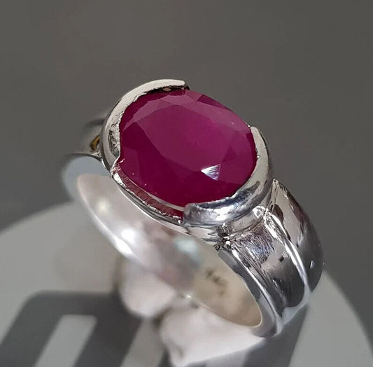 4 ct plus Ruby Ring Unheated Untreated Afghan Ruby Dark Pink Red Ruby Stone ring - Heavenly Gems