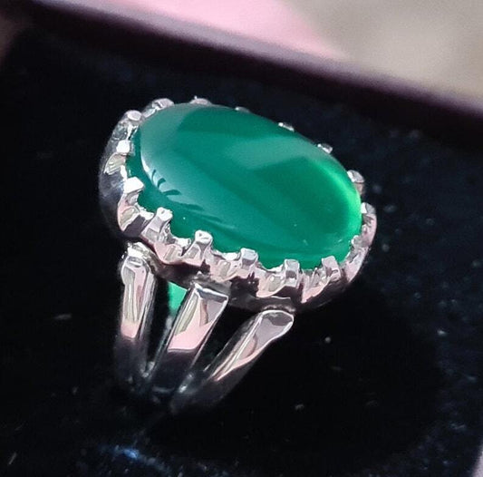 green Agate natural Green agate green agate slice aqeeq ring carnelian ring lord - Heavenly Gems