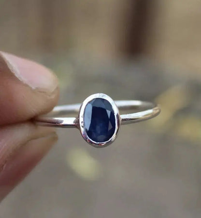 High-Quality Sapphire Gemstone Ring - Premium 925 Sterling Silver - Heavenly Gems