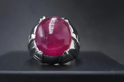 Natural Mens Ruby Ring heated treated Ruby Ring For Men Sterling Silver 925 man - Heavenly Gems
