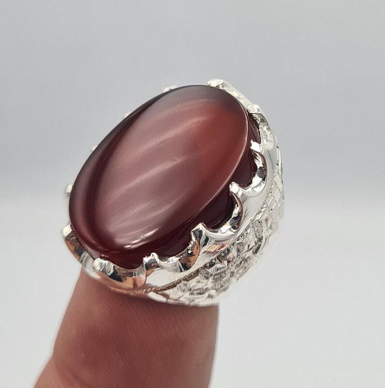 Yemeni Aqeeq ring yaman agate yamani akik hakik aqiq bague handmade jewelry ring - Heavenly Gems