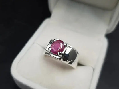 Natural Ruby Ring For Men 925 Sterling Silver Yakoot Ring Real Ruby Ring mens - Heavenly Gems