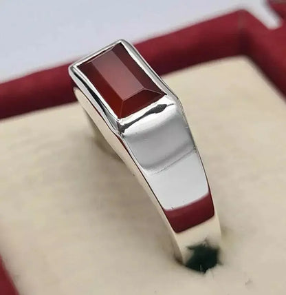 Men's Yemeni Aqeeq Ring - Brown Red Yamani Agate Hakik Akik Bague Jewelry Gift - Heavenly Gems