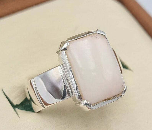 Opal ring mens opal stone handmade jewelry natural gemstone men zodiac jewelley 925 Sterling Silver Ring - Heavenly Gems