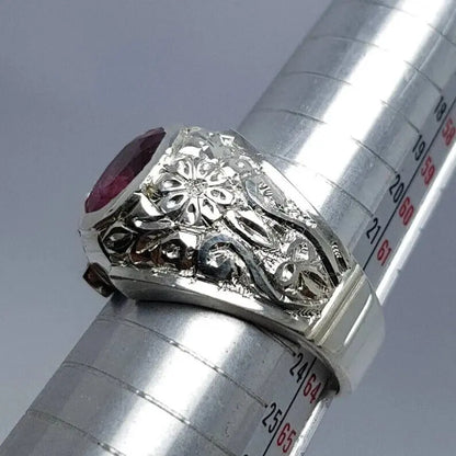 Real Big Ruby Ring Afghan Ruby Dark Blood Red Ruby Stone Ring Pigeon Blood gift - Heavenly Gems