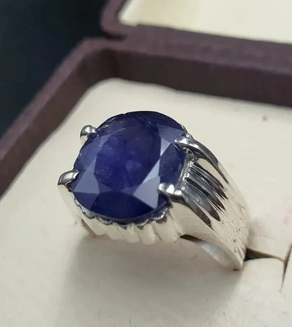 Mens Sapphire Ring Natural 8ct Sapphire Ring For Men Sapphire Sterling Silver - Heavenly Gems