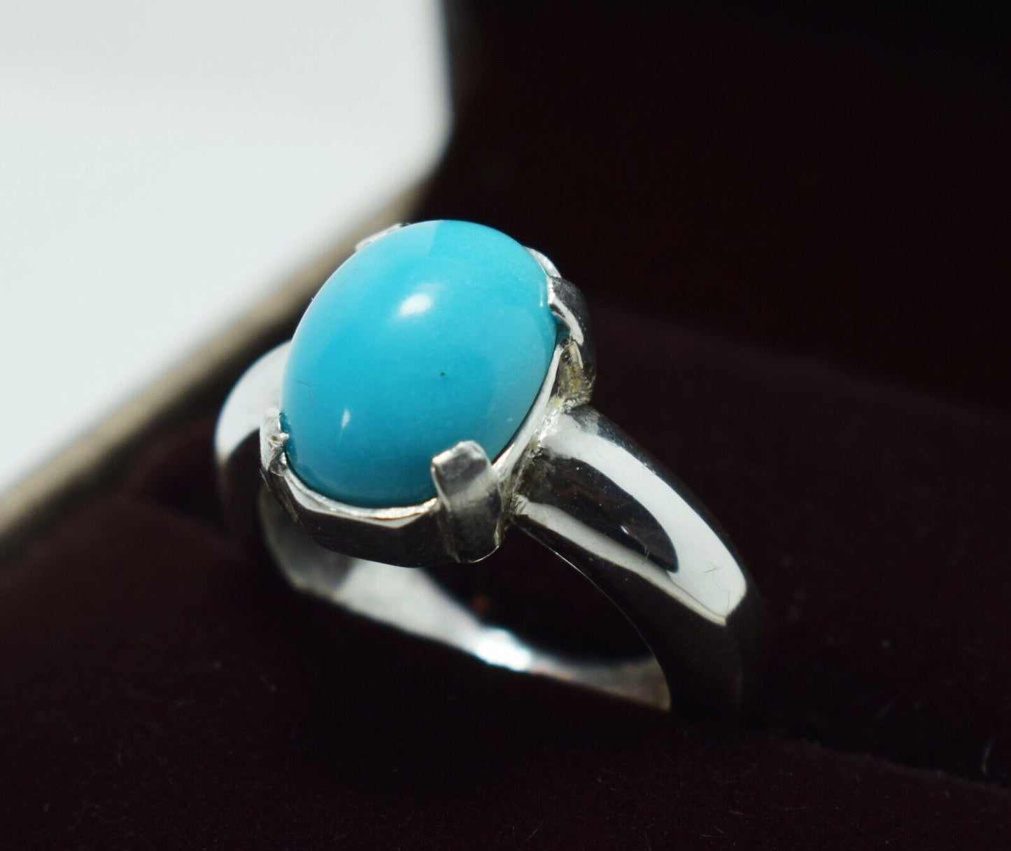 Turquoise Ring Womens Real Gemstone Very Clean Feroza Jewelry Handcrafted Rings - Heavenly Gems