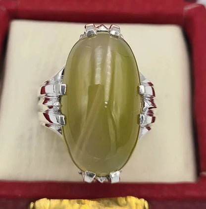 Imran khan ring natural aqeeq agate akik hakik stone ring men agate silver bague 925 Sterling Silver - Heavenly Gems