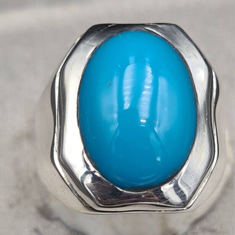 Natural Feroza Rings Real Turquoise Ring Super clean Turquoise ring Shia Rings - Heavenly Gems