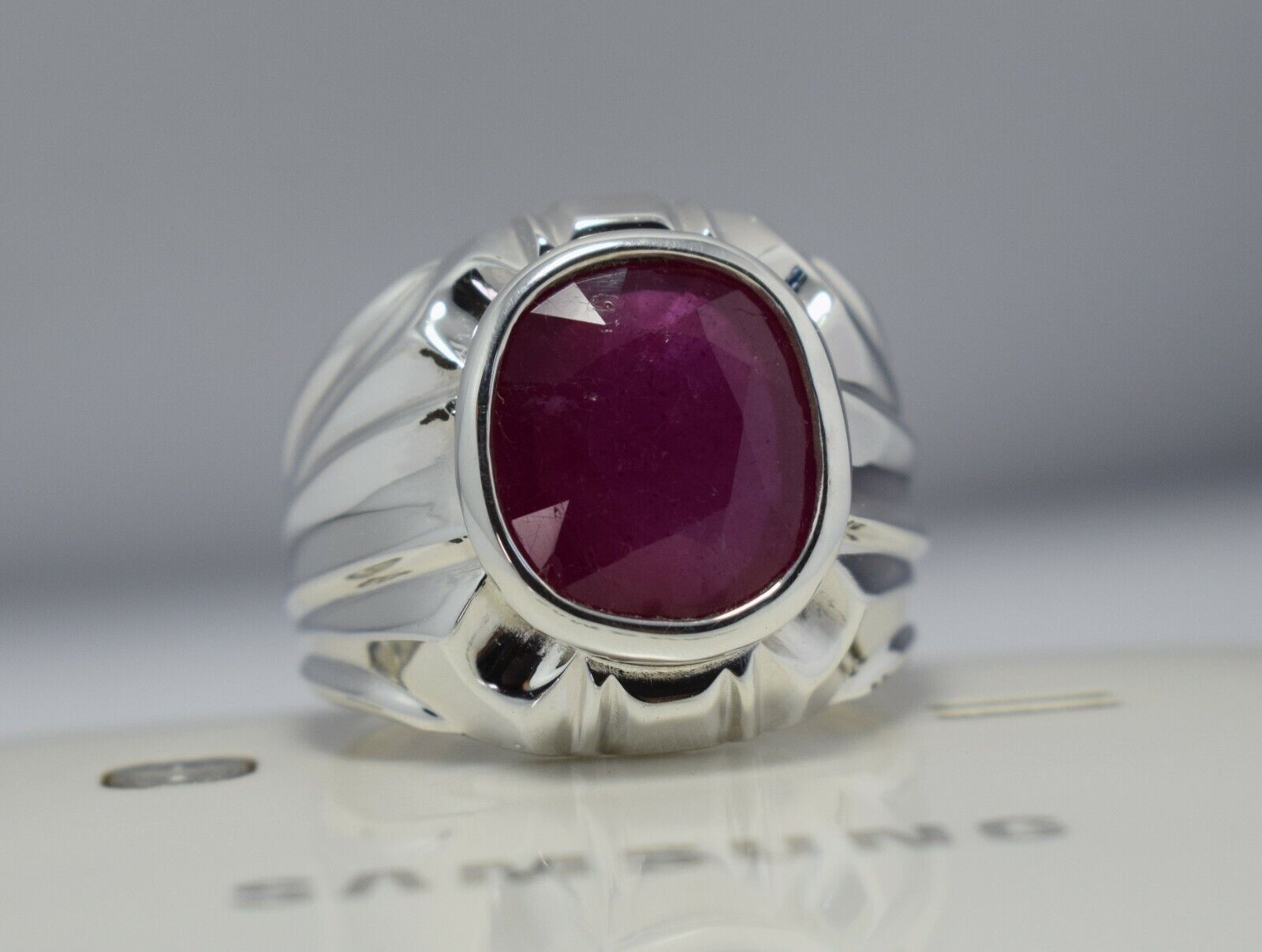 Natural Ruby Ring Pink Ruby Mens Ruby Rings Sterling Silver Ring Handmade Rings - Heavenly Gems