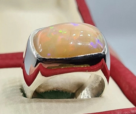 Opal Ring Natural Opal stone opale jewelry real best fires opal mens real opal - Heavenly Gems