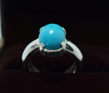Turquoise Ring Womens Real Gemstone Very Clean Feroza Jewelry Handcrafted Rings - Heavenly Gems