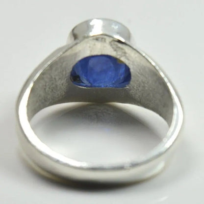 Natural Blue Sapphire,925 Sterling Silver,Ring For Men,Astrology Jewelry Gift - Heavenly Gems