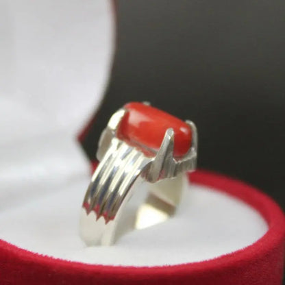 Natural Unheated and Untreated Women Coral Marjan Ring in 925 sterling Silver - Heavenly Gems