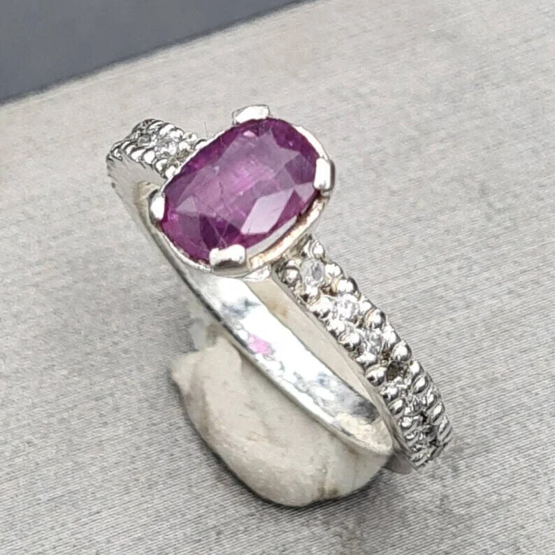 Rare Natural Ruby ring | Women Engagement Ring Unheated Untreated Ruby ring gift - Heavenly Gems