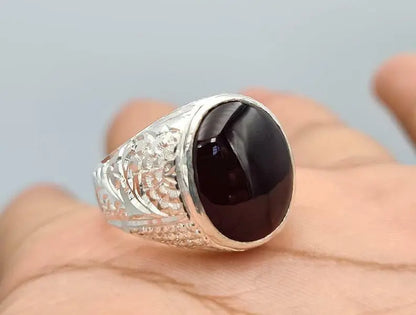 Yemeni aqeeq akik aqiq agate bague mens rings handmade jewelry birthstone gifts - Heavenly Gems
