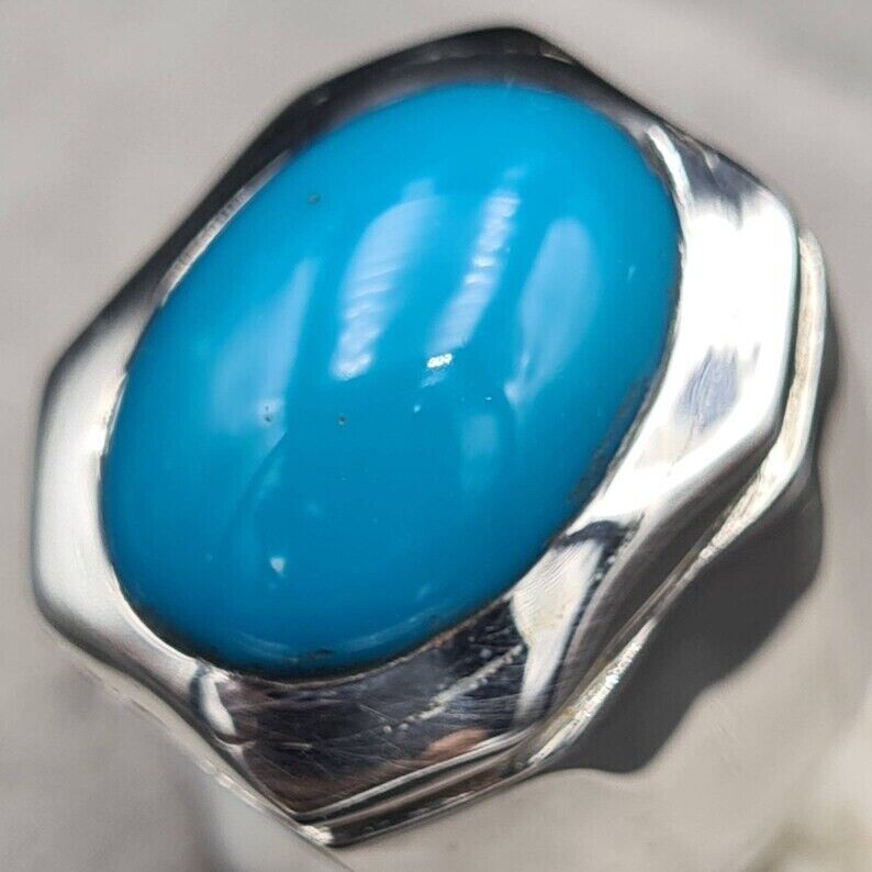 Natural Feroza Rings Real Turquoise Ring Super clean Turquoise ring Shia Rings - Heavenly Gems