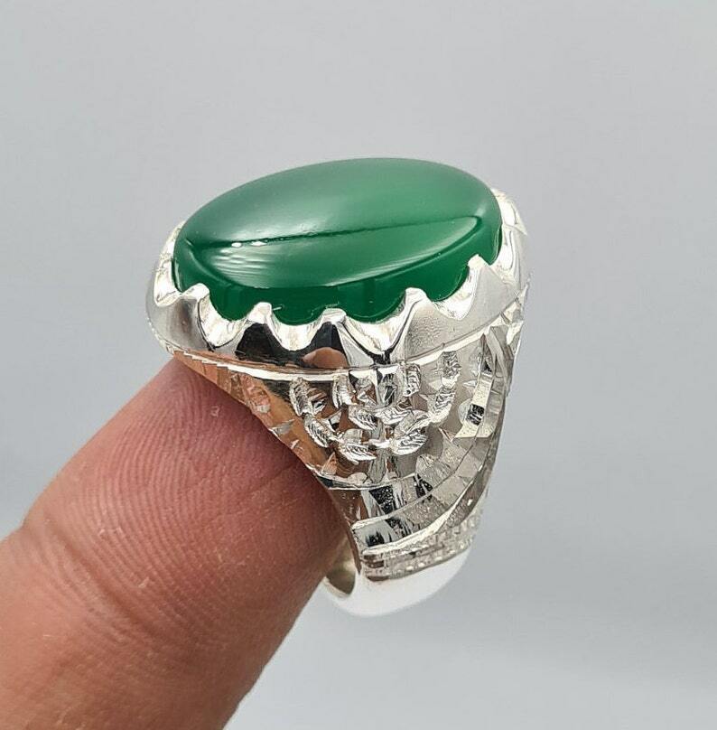 Yemeni Aqeeq Greem Yamani Yamni Yemen Agate Hakik Gift mens Christmas Jewelry - Heavenly Gems