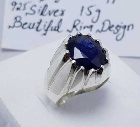 Sapphire Ring Natural Blue Kashmir Sapphire Stone Jewellery Real Handcrafted - Heavenly Gems