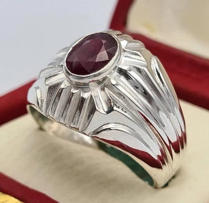 Unique Pigeon Blood Red Unheated and Untreated Ruby Ring Natural Handmade ring - Heavenly Gems