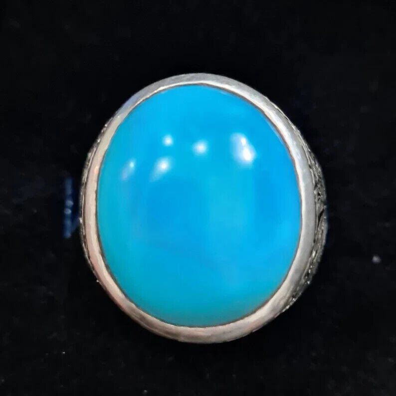Natural Turquoise Ring Feroza rings Mens Feroza gemstone rings Neyshapuri Feroza - Heavenly Gems