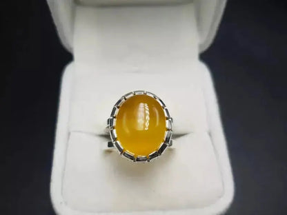Zard Aqeeq Ring Agate Ring for Men And Women Yemeni Aqeeq Ring For Men 925 Ring - Heavenly Gems