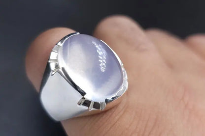 Mens Dur e Najaf Ring Moonstone Ring 925 Sterling Silver Bague Dur e Najaf Bague - Heavenly Gems
