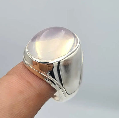 Natural White Quartz Najafi Quartz Stone Dur e Najaf Jewelry Mens Quartz Ring - Heavenly Gems