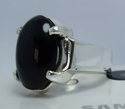 Black Red Yemeni Aqeeq Ring Akik Agate Aqiq Yamani Aqeeq Rings Men's Jewellery Sterling Silver 925 - Heavenly Gems