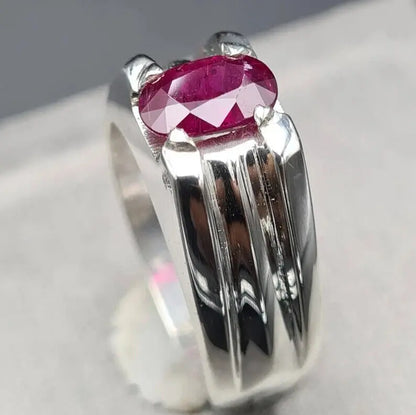 Unheated Kabuli Ruby ring Mens Yaqoot ring Real pigeon blood ruby rings for men - Heavenly Gems