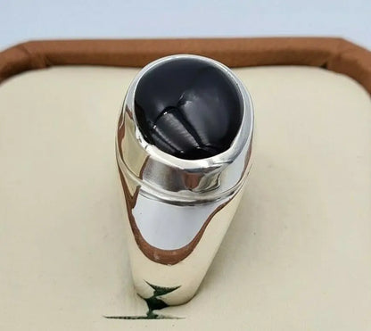 Yemeni Black Blood Red Aqeeq Agate Akik Aqiq Sterling Silver Shia Rings Handmade Mens Jewelry - Heavenly Gems