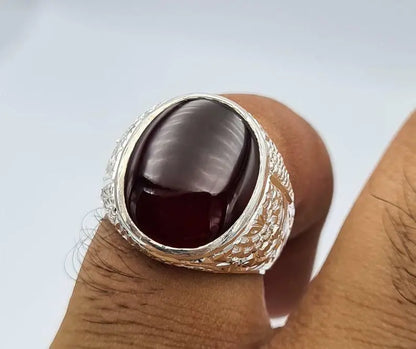 Yemeni aqeeq akik aqiq agate bague mens rings handmade jewelry birthstone gifts - Heavenly Gems