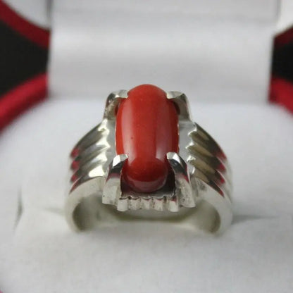 Natural Unheated and Untreated Women Coral Marjan Ring in 925 sterling Silver - Heavenly Gems
