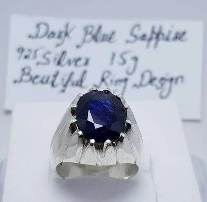 Sapphire Ring Natural Blue Kashmir Sapphire Stone Jewellery Real Handcrafted - Heavenly Gems