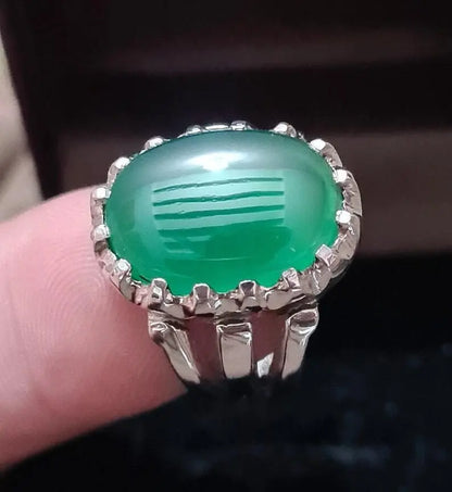 green Agate natural Green agate green agate slice aqeeq ring carnelian ring lord - Heavenly Gems