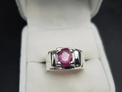Natural Ruby Ring For Men 925 Sterling Silver Yakoot Ring Real Ruby Ring mens - Heavenly Gems