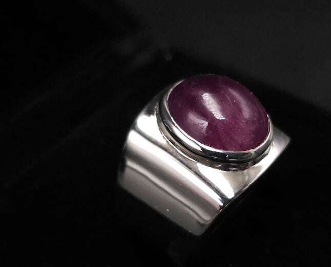 Natural Ruby Ring For Men 925 Sterling Silver Handmade Cabachon Ruby Mens Ring - Heavenly Gems