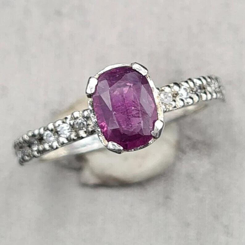 Rare Natural Ruby ring | Women Engagement Ring Unheated Untreated Ruby ring gift - Heavenly Gems