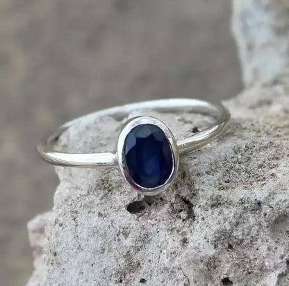High-Quality Sapphire Gemstone Ring - Premium 925 Sterling Silver - Heavenly Gems