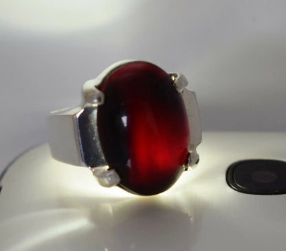 Black Red Yemeni Aqeeq Ring Akik Agate Aqiq Yamani Aqeeq Rings Men's Jewellery Sterling Silver 925 - Heavenly Gems