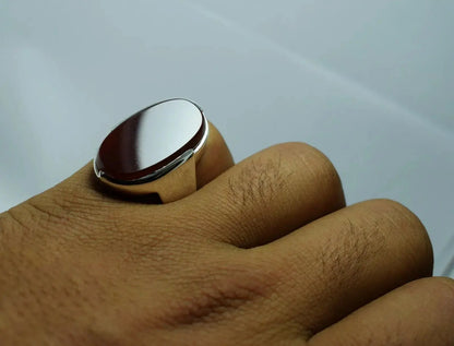 Brown Blood Red Yemeni Aqeeq Ring Akik Aqiq Agate Bague Sterling Silver Rings - Heavenly Gems