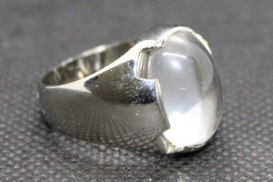 Natural White Quartz Mens Ring Sterling Silver 925 Moonstone Ring Dur e Naja