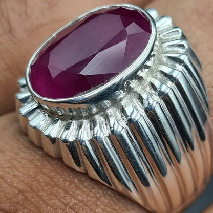 mens ruby ring from African Mines High quality Flux Filled mens ruby pink ruby - Heavenly Gems