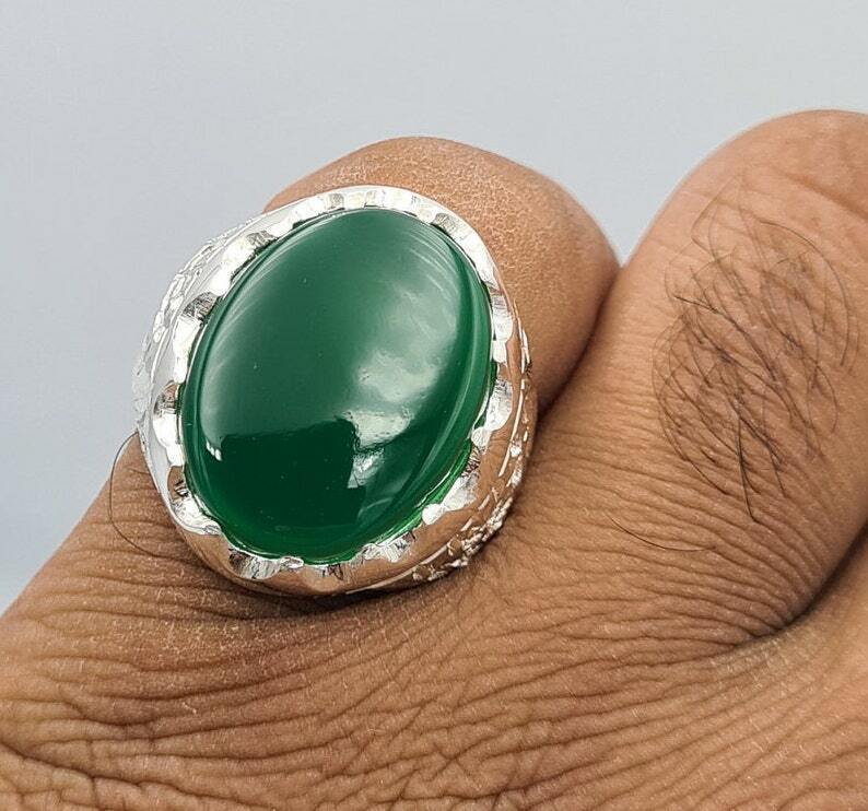 Yemeni Aqeeq Greem Yamani Yamni Yemen Agate Hakik Gift mens Christmas Jewelry - Heavenly Gems