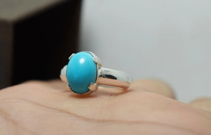 Turquoise Ring Womens Real Gemstone Very Clean Feroza Jewelry Handcrafted Rings - Heavenly Gems