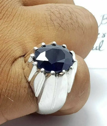 Sapphire Ring Natural Blue Kashmir Sapphire Stone Jewellery Real Handcrafted - Heavenly Gems