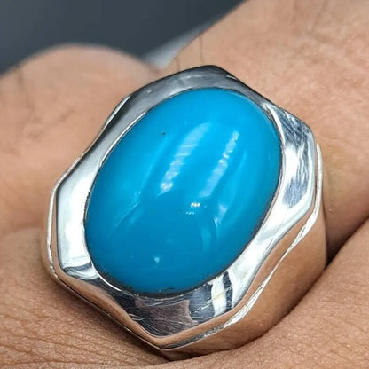 Natural Feroza Rings Real Turquoise Ring Super clean Turquoise ring Shia Rings - Heavenly Gems