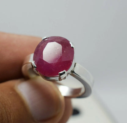 Ruby Ring Womens Real Natural Ruby Gemstone 925 Sterling Silver Handcrafted Ring - Heavenly Gems